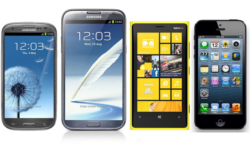 Сравнение Galaxy SIII, Galaxy Note II, Lumia 920 и iPhone 5