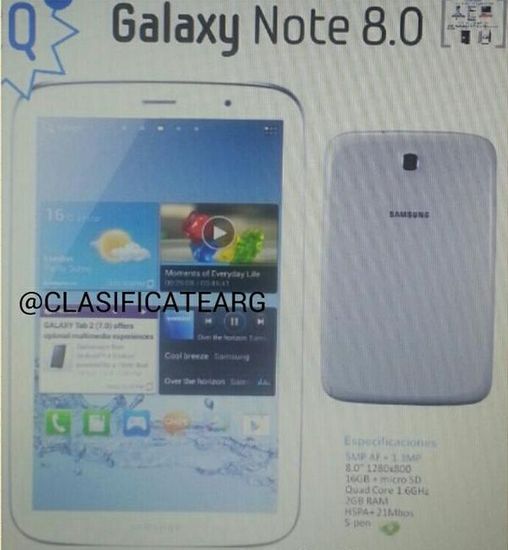 Первое изображение Samsung Galaxy Note 8.0