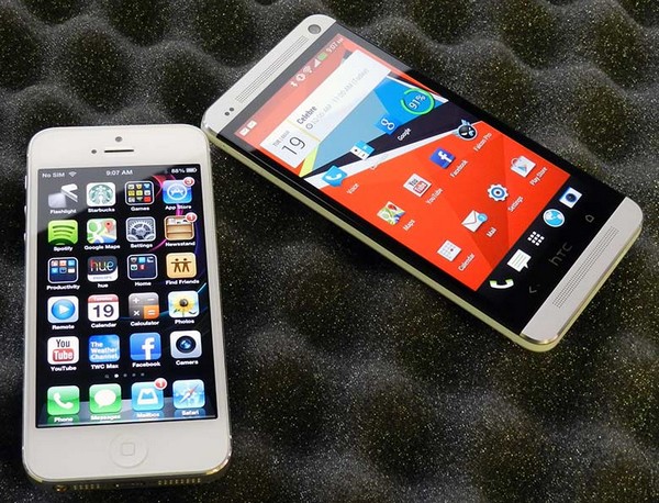 HTC One и Apple iPhone 5