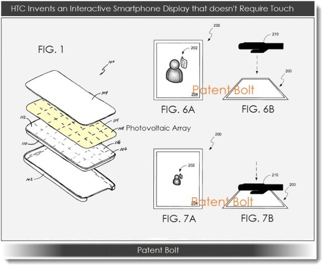 HTC патентует экран с бесконтактным управлением