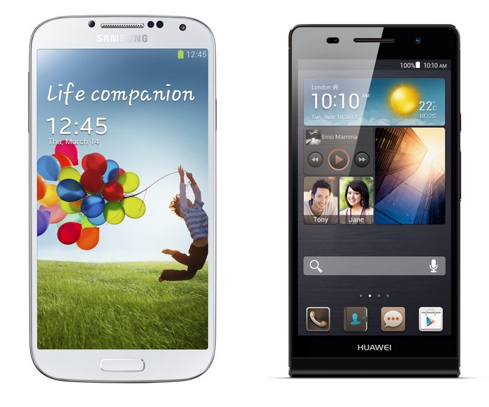 Samsung Galaxy S4 и Huawei Ascend P6