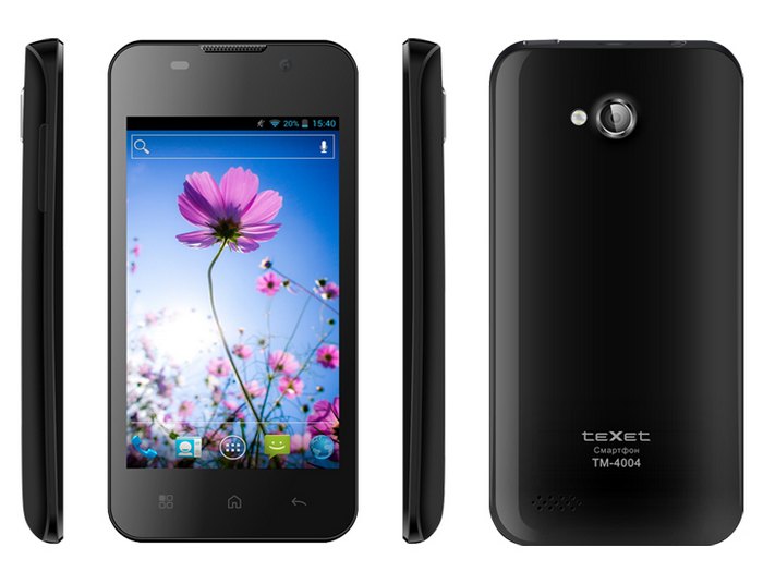 teXet TM-4004: доступный смартфон с двумя SIM-картами