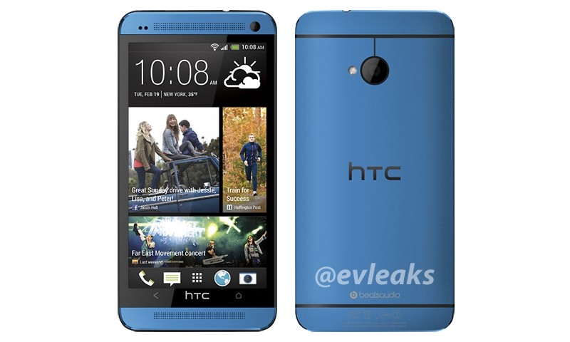 Фото-рендеры смартфона HTC One в голубом цвете
