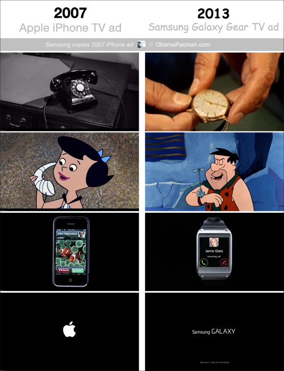 Реклама Samsung Galaxy Gear копирует рекламу iPhone