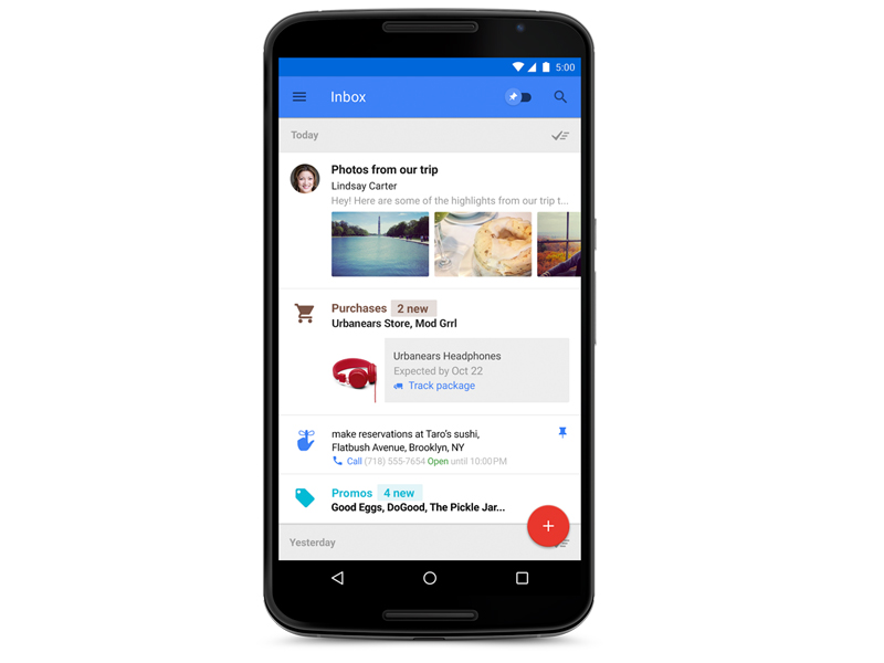 Google представила почтовый сервис Inbox