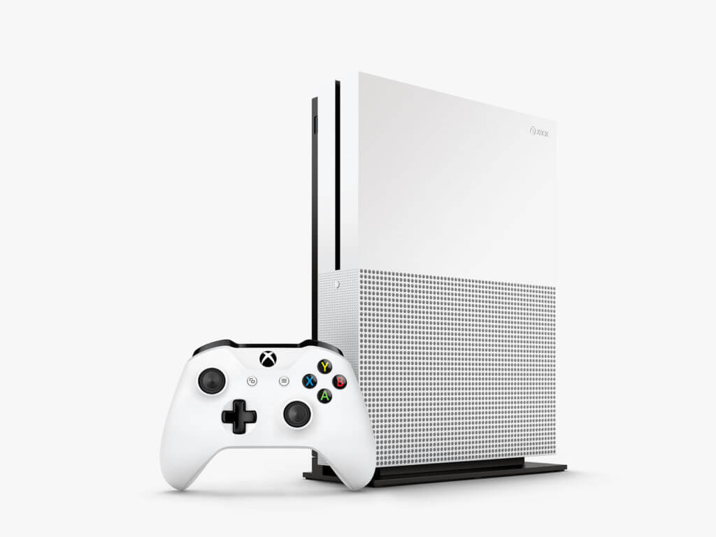 Xbox One S Console Vertical Right Angle
