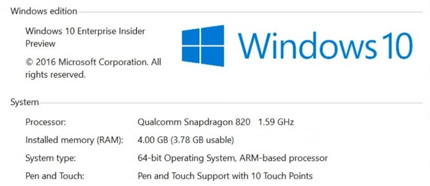 Windows 10 for Qualcomm