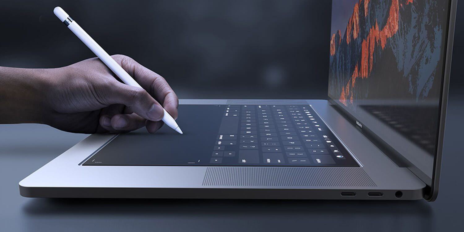 Apple патентует ноутбук с тачскрином вместо клавиатуры