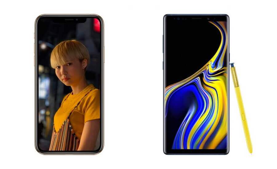 iPhone Xs Max и Galaxy Note 9