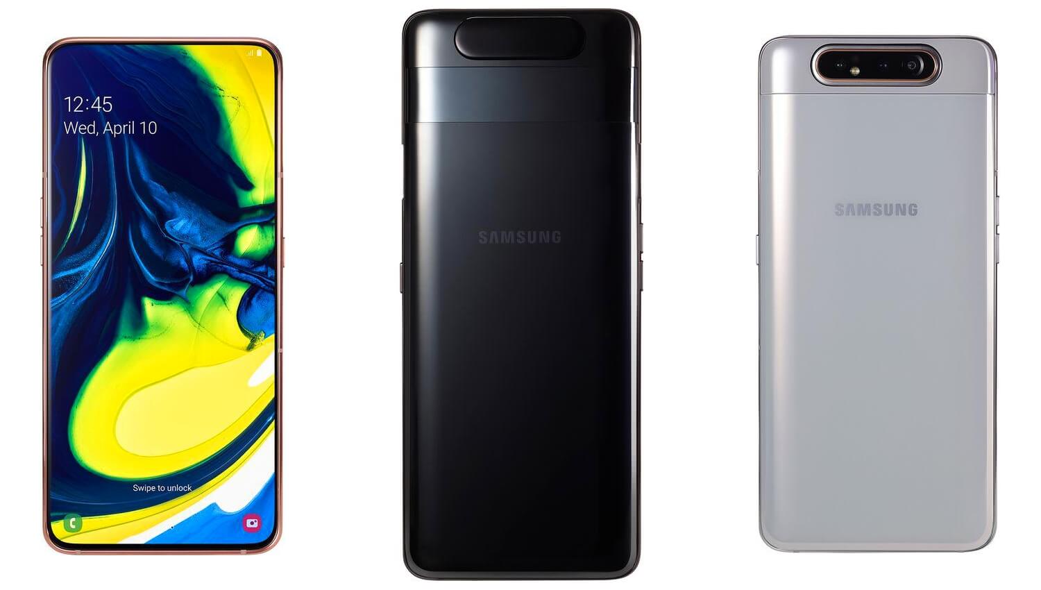 Samsung представила Galaxy A80 смартфон с выдвижной поворотной камерой