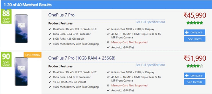 OnePlus 7 Pro cost