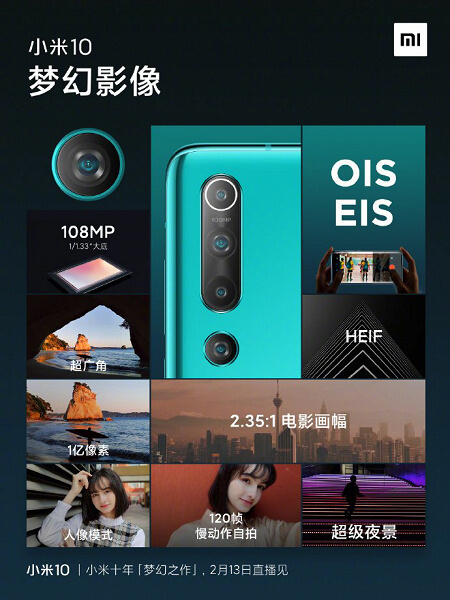 Xiaomi Mi 10 характеристики камеры