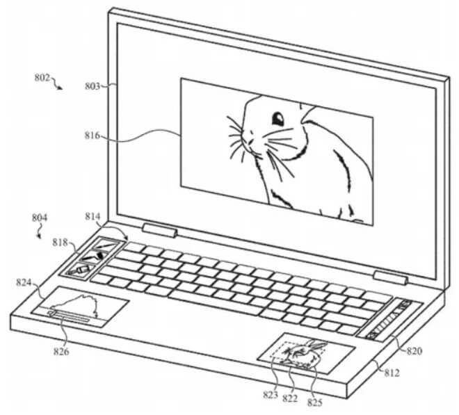 Apple запатентовала ноутбук с пятью дисплеями