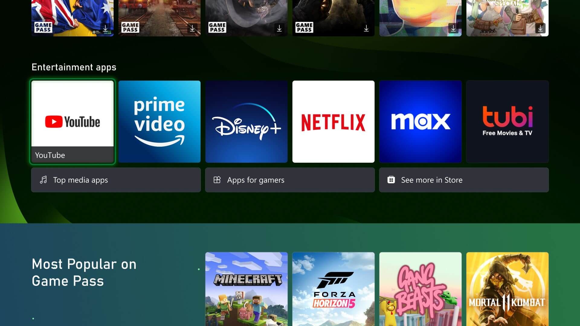 На Xbox обновился интерфейс домашнего экрана