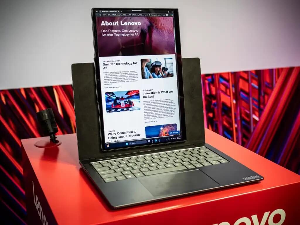 Lenovo показала на IFA 2025 ноутбук с поворотным дисплеем