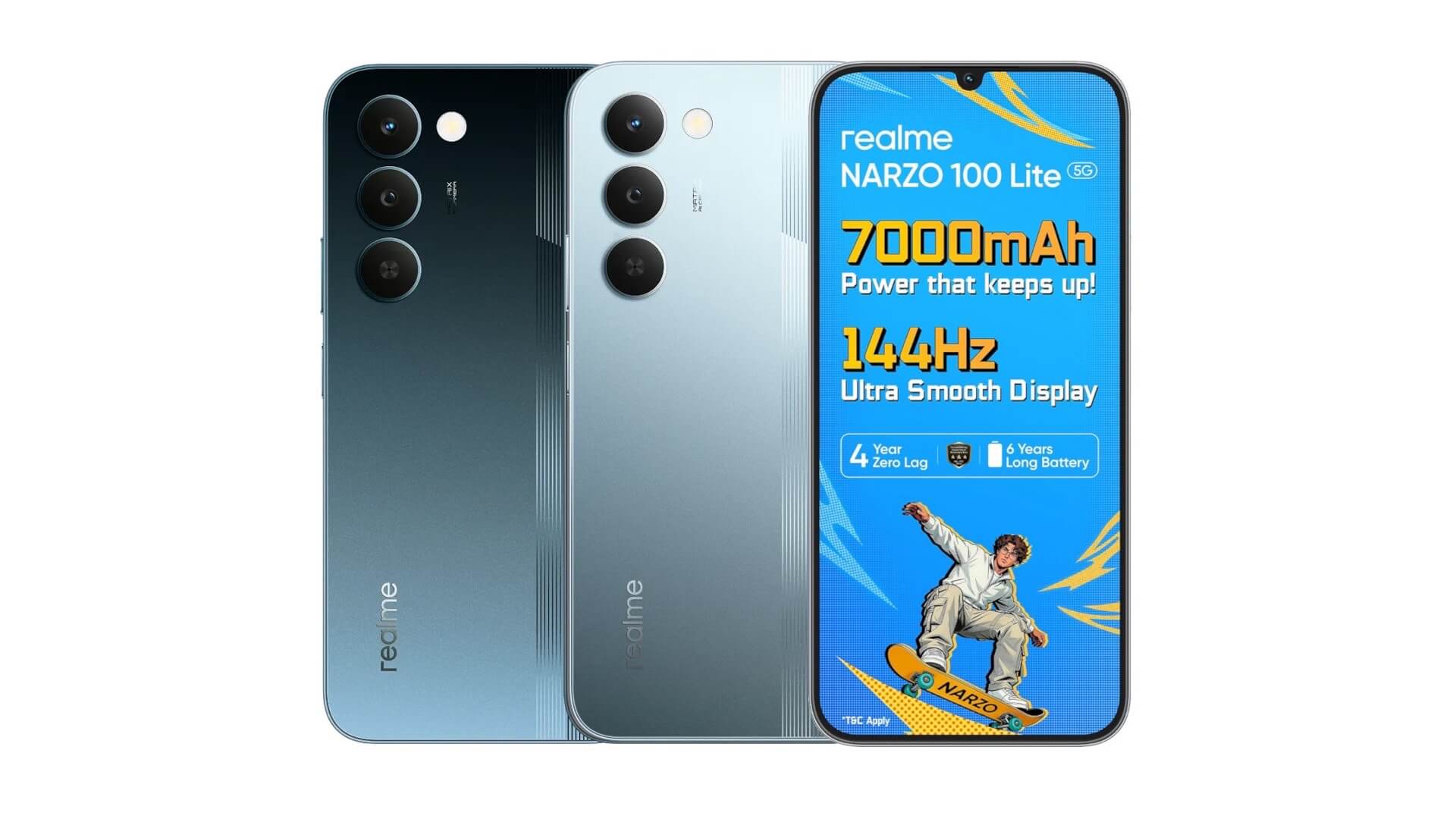 Представлен Realme Narzo 100 Lite 5G – 144 Гц, 7000 мА·ч и Dimensity 6300 за $145