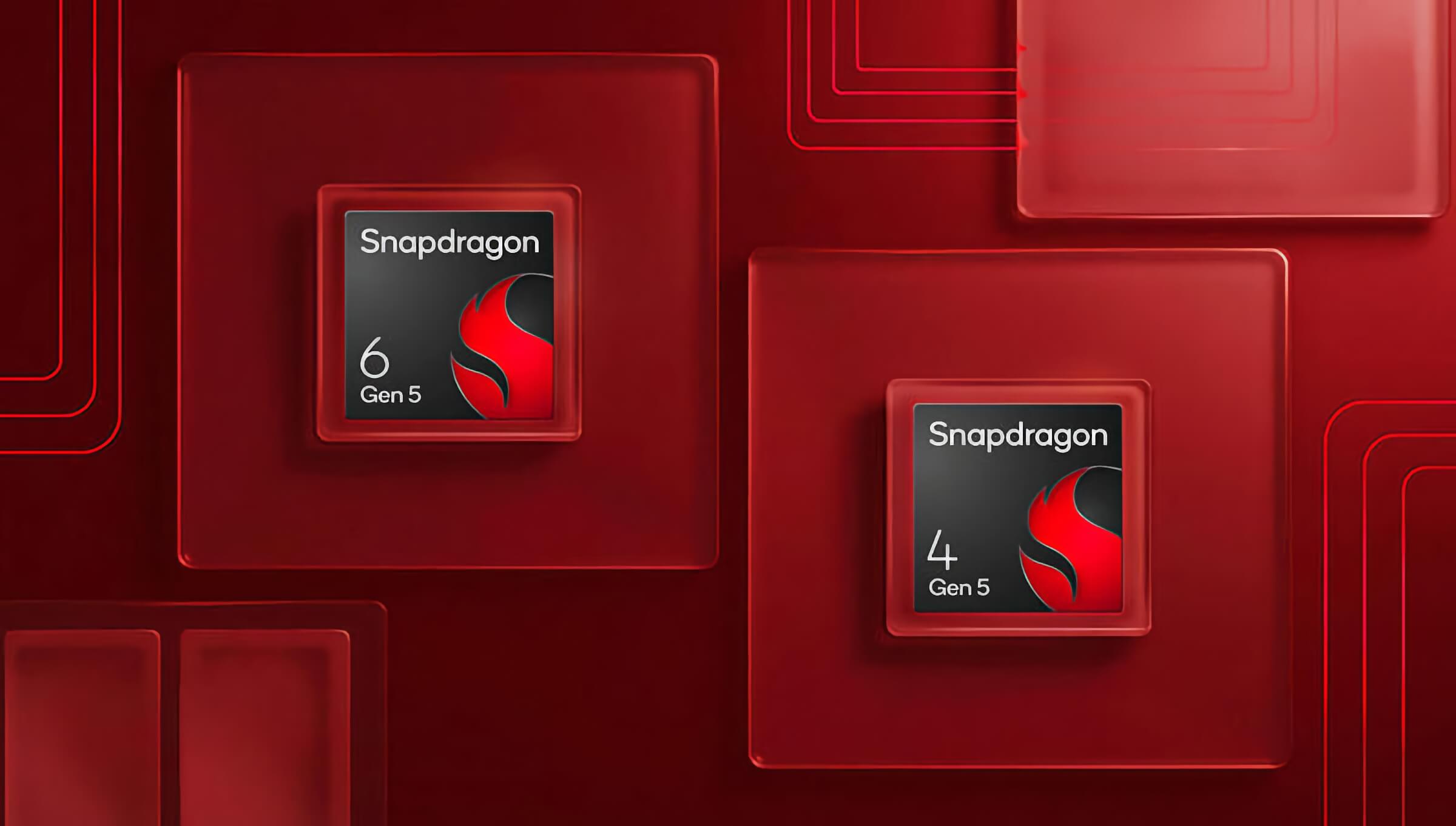 Qualcomm выпустила чипы Snapdragon 6 Gen 5 и Snapdragon 4 Gen 5