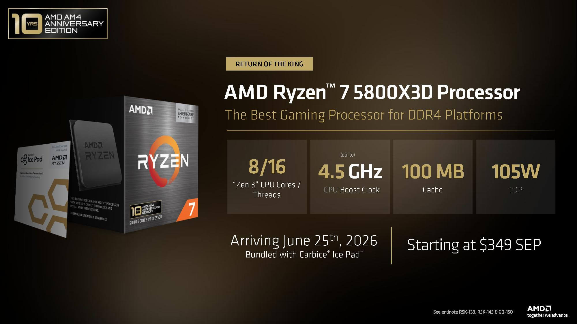 Ryzen 7 5800X3D 10th Anniversary Edition Ryzen 7 5800X3D 10th Anniversary Edition