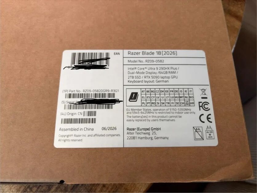 Razer по ошибке продала ноутбук на RTX 5090 со скидкой 4000 евро Razer по ошибке продала ноутбук на RTX 5090 со скидкой 4000 евро