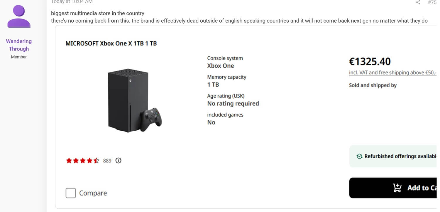 Xbox Series X price in EU